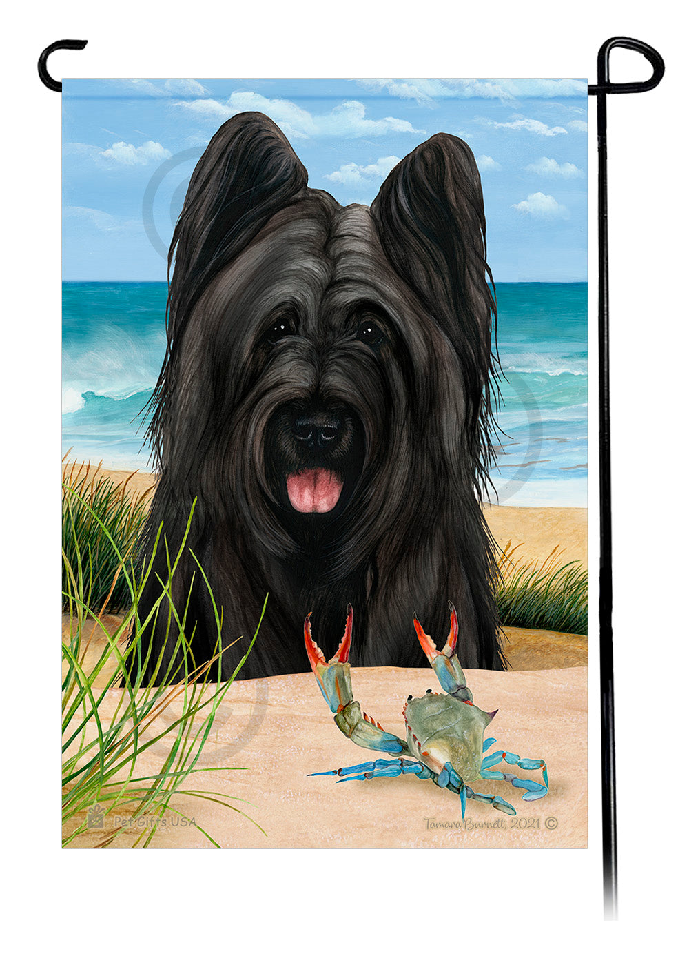Briard Summer Flowers Garden Flag