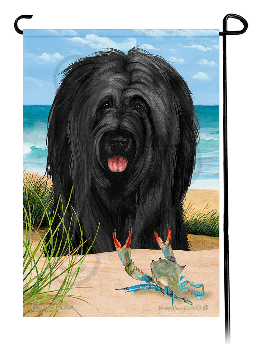 Briard Summer Flowers Garden Flag