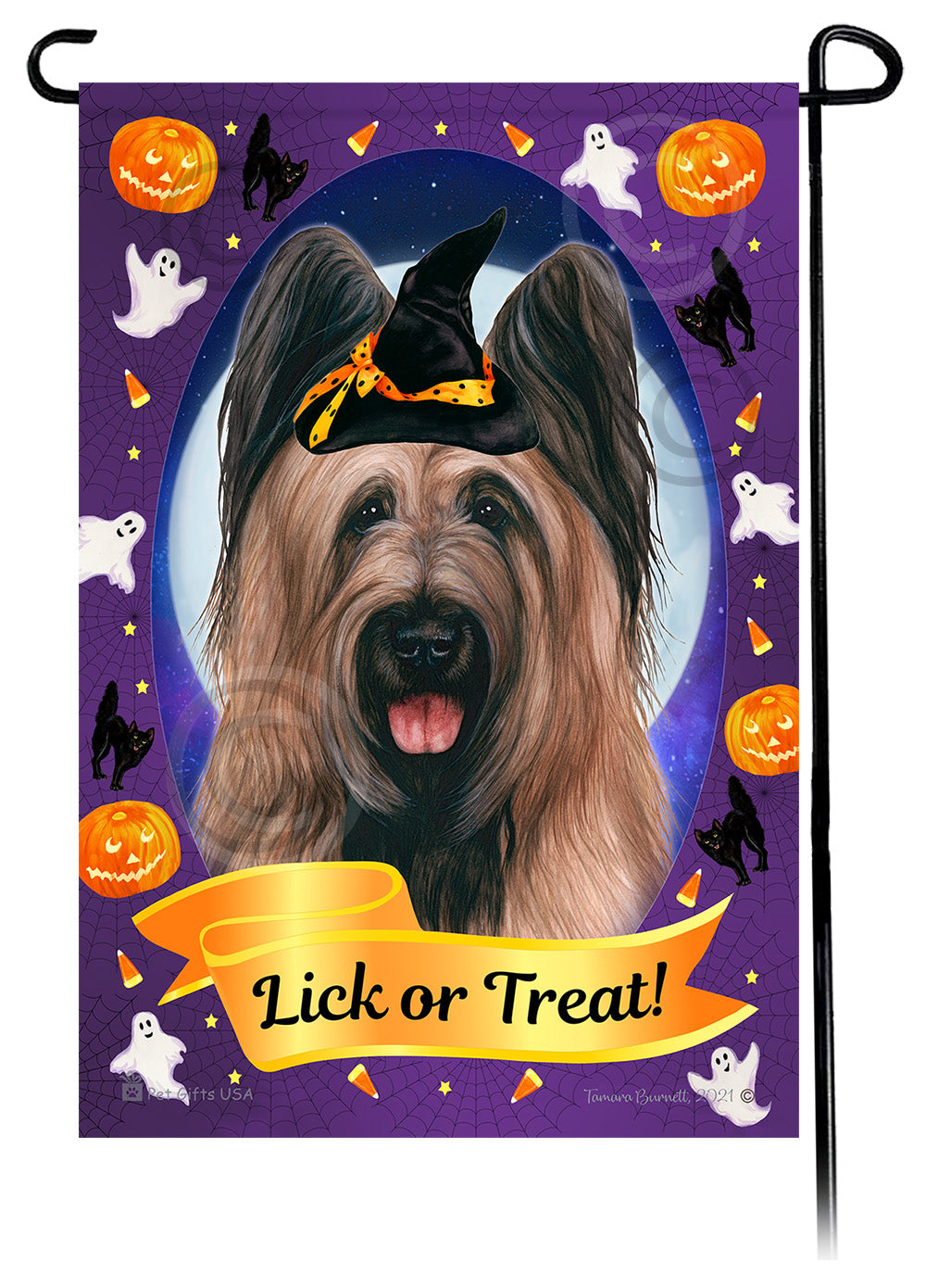 Briard Halloween Howls - Garden Flag