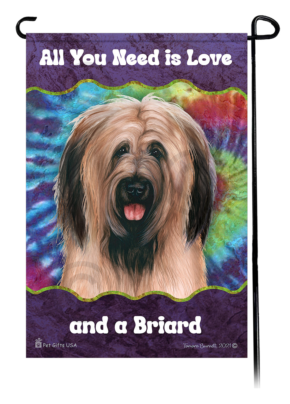 Briard All You Need Is Love Garden Flag