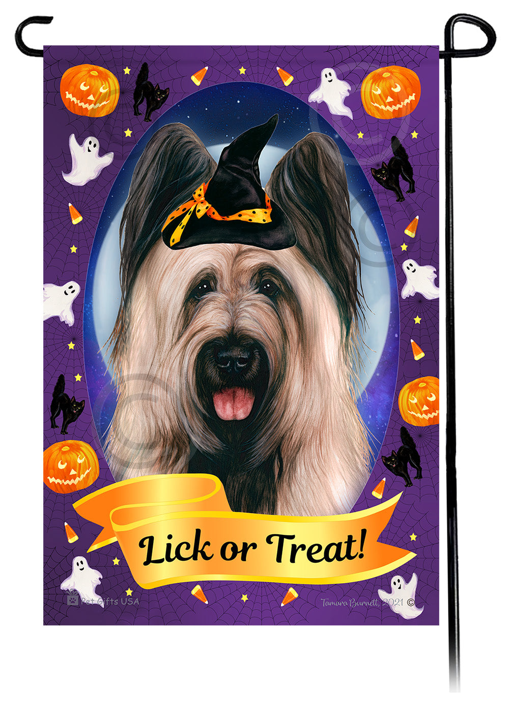 Briard Halloween Howls - Garden Flag
