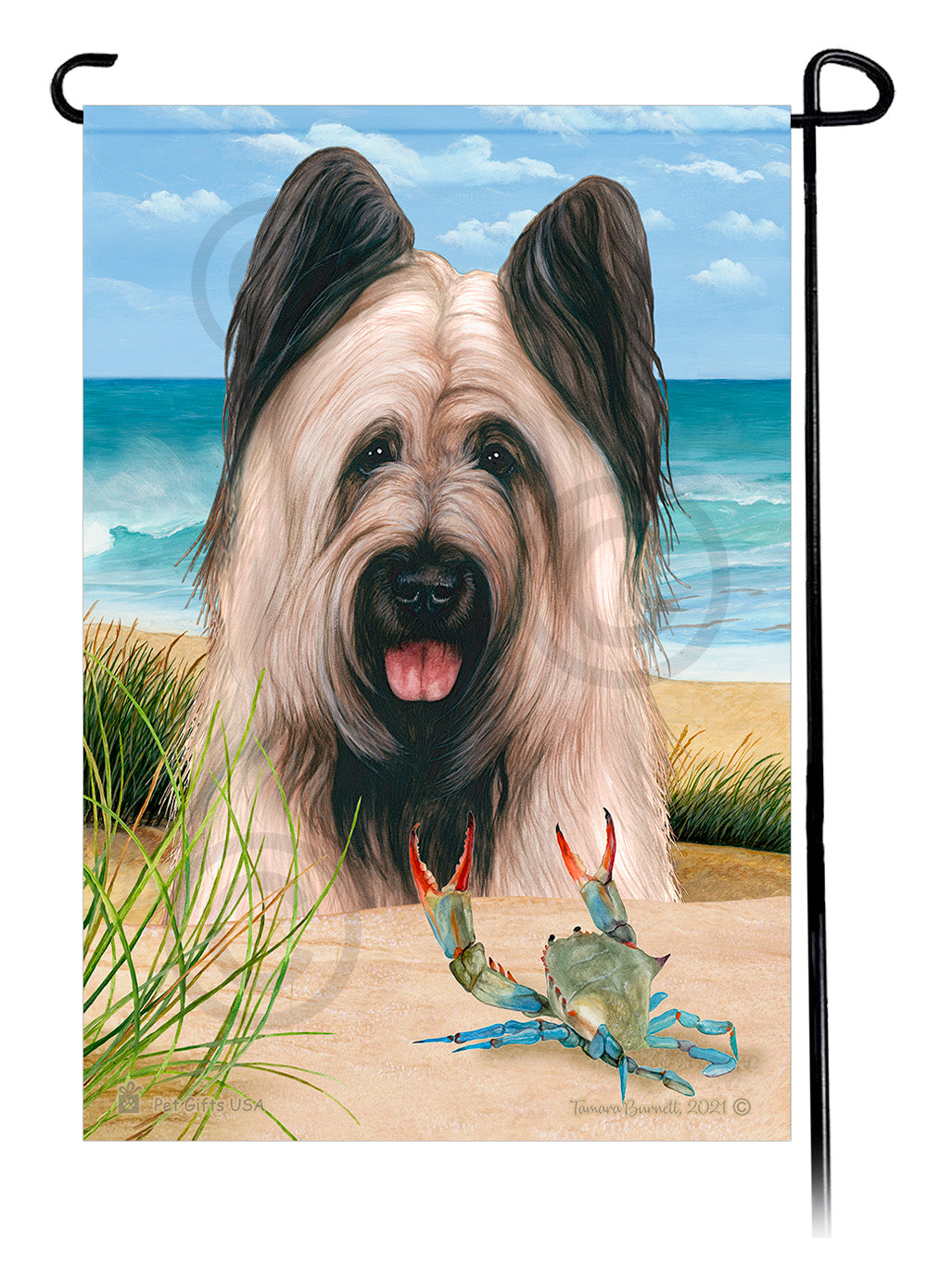 Briard Summer Flowers Garden Flag