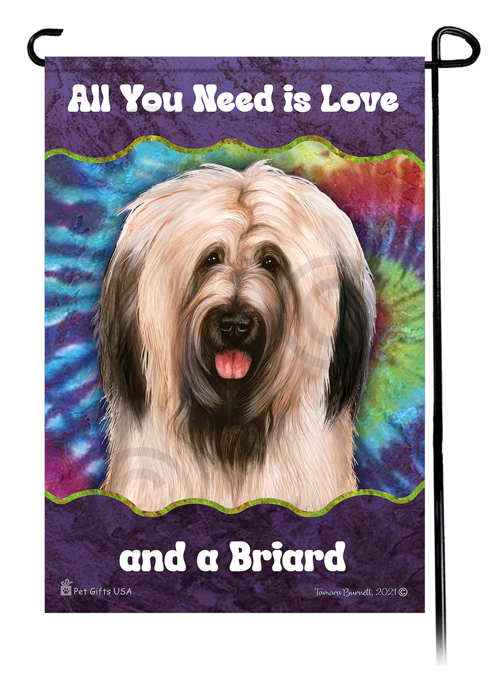 Briard All You Need Is Love Garden Flag