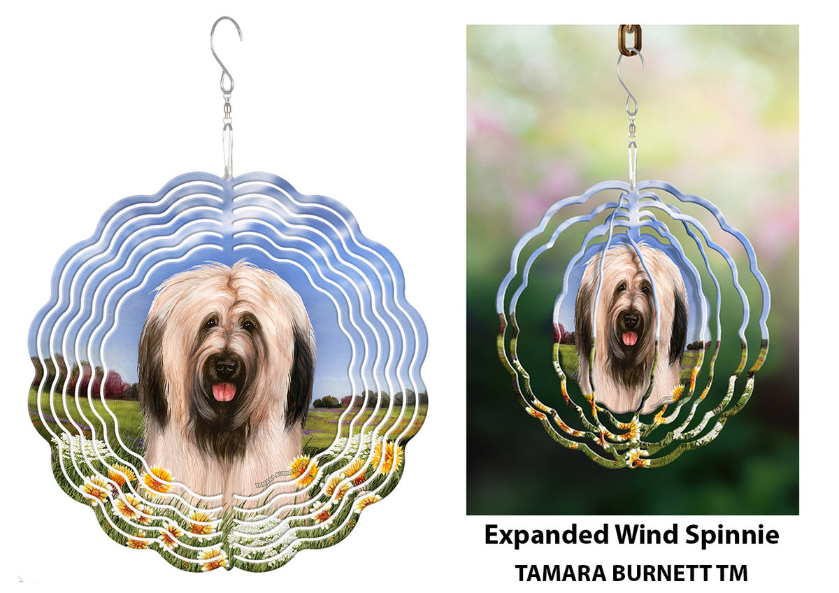 Briard Light Fawn Uncropped Wind Spinner