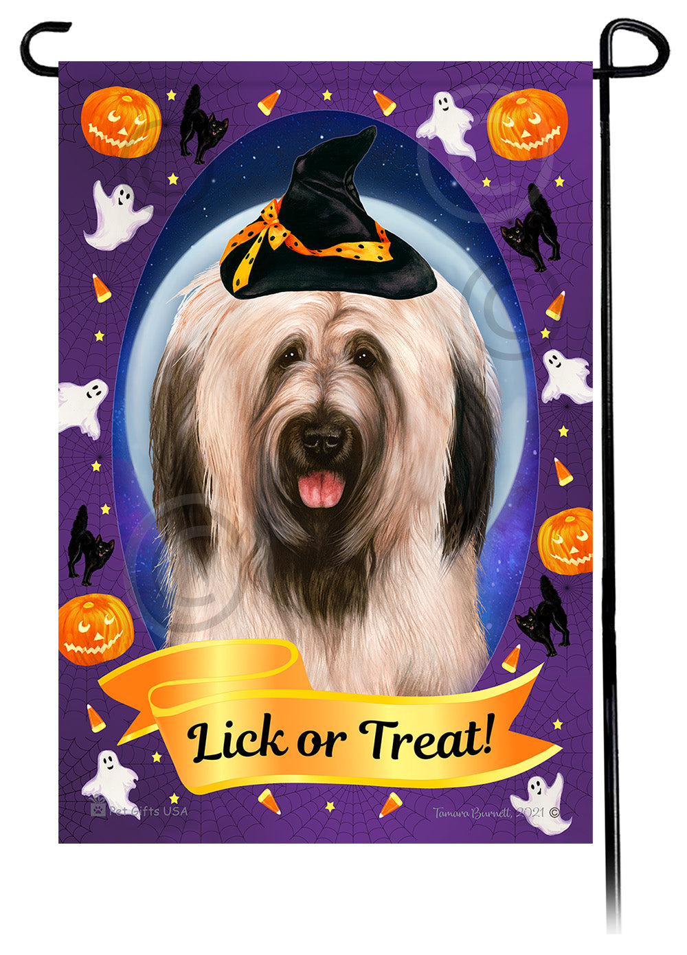 Briard Halloween Howls - Garden Flag