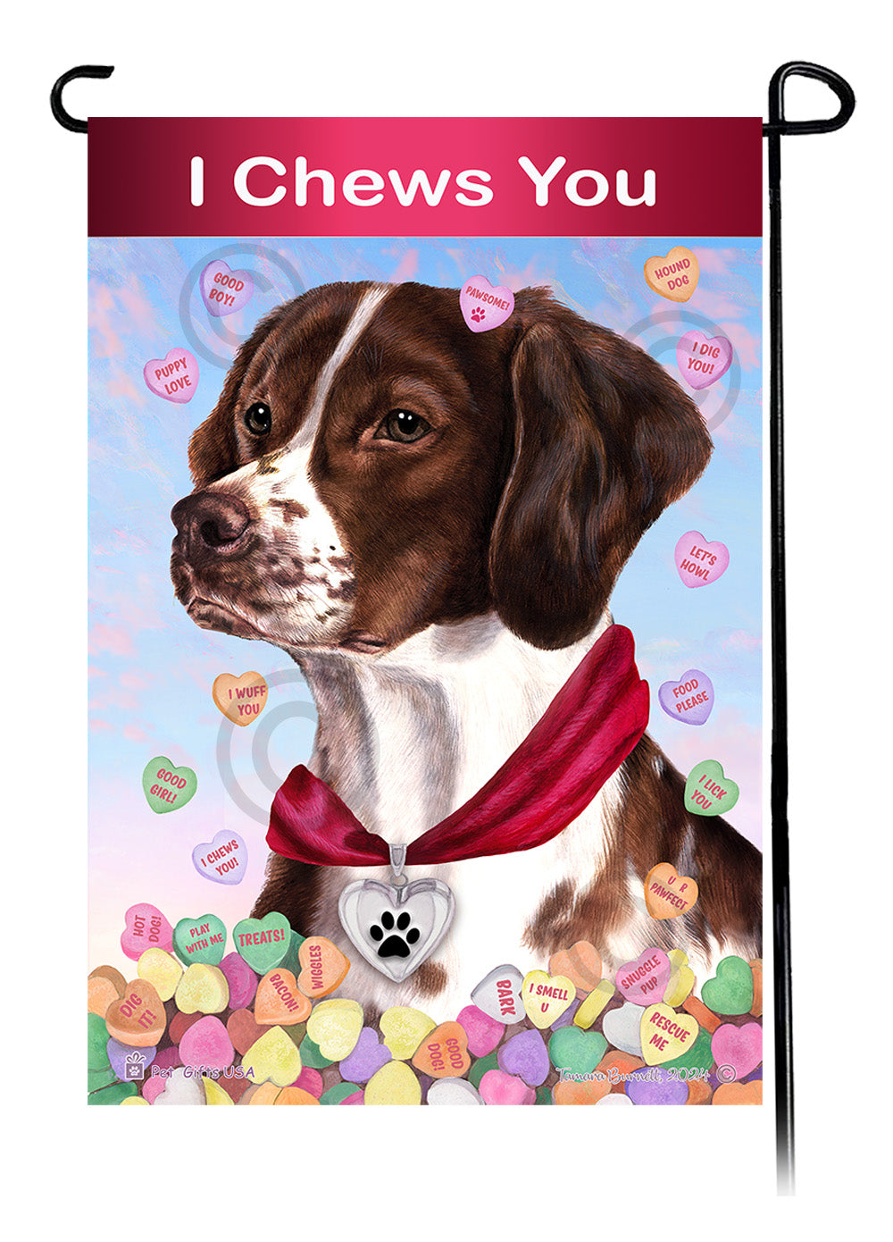 Brittany Spaniel Valentine Sweetheart - Garden Flag