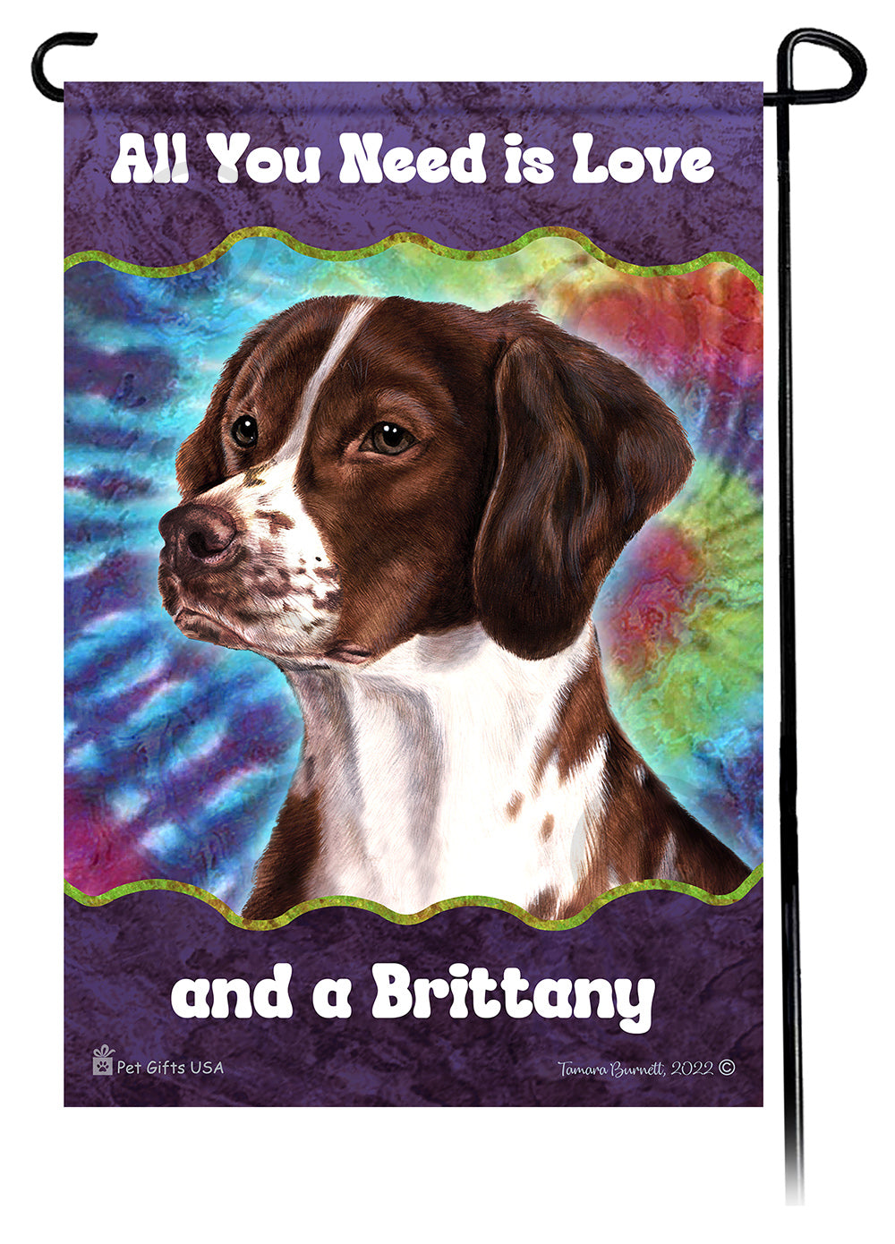Brittany Spaniel All You Need Is Love Garden Flags