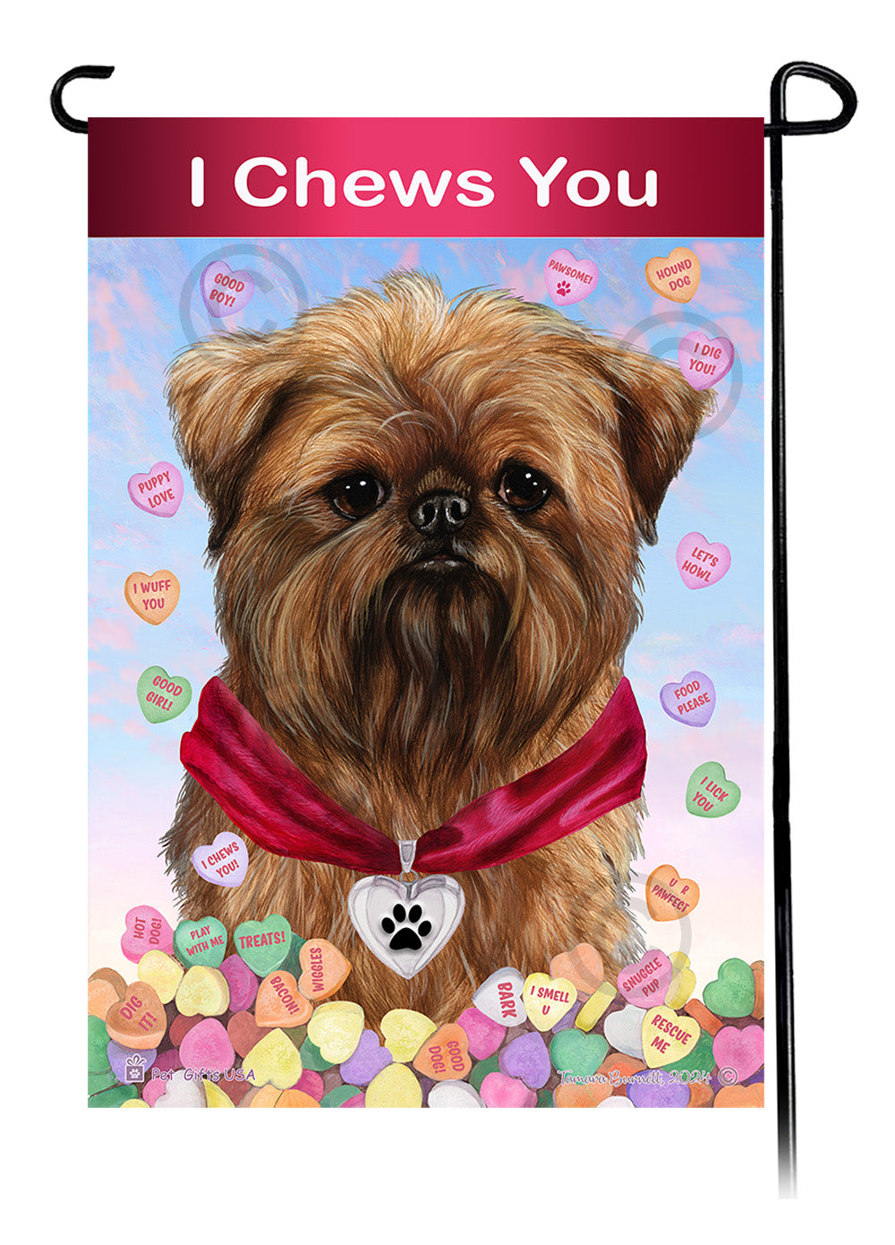 Brussels Griffon Valentine Sweetheart Garden Flags