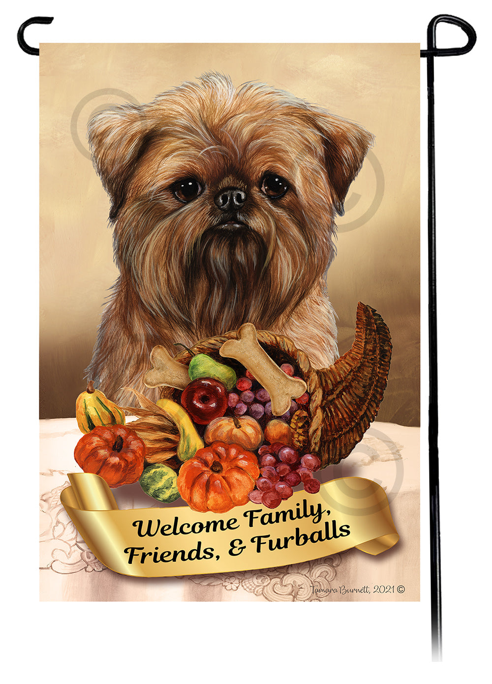 Brussels Griffon Thanksgiving Garden Flags
