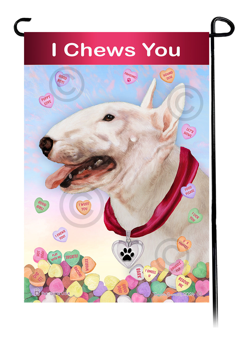 Bull Terrier Valentine Sweetheart - Garden Flag