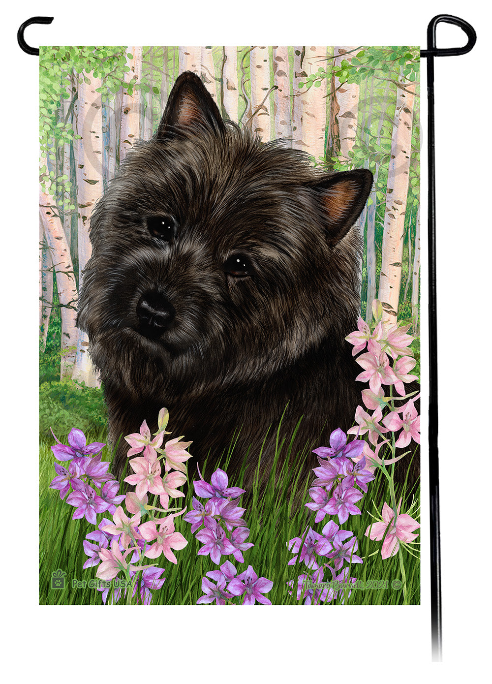 Cairn Terrier Spring Flowers Garden Flags