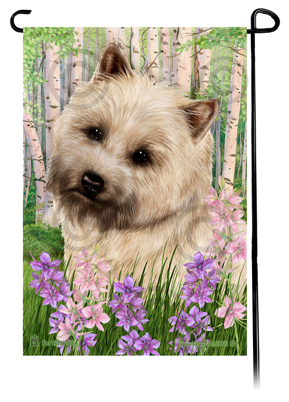 Cairn Terrier Spring Flowers - Garden Flag