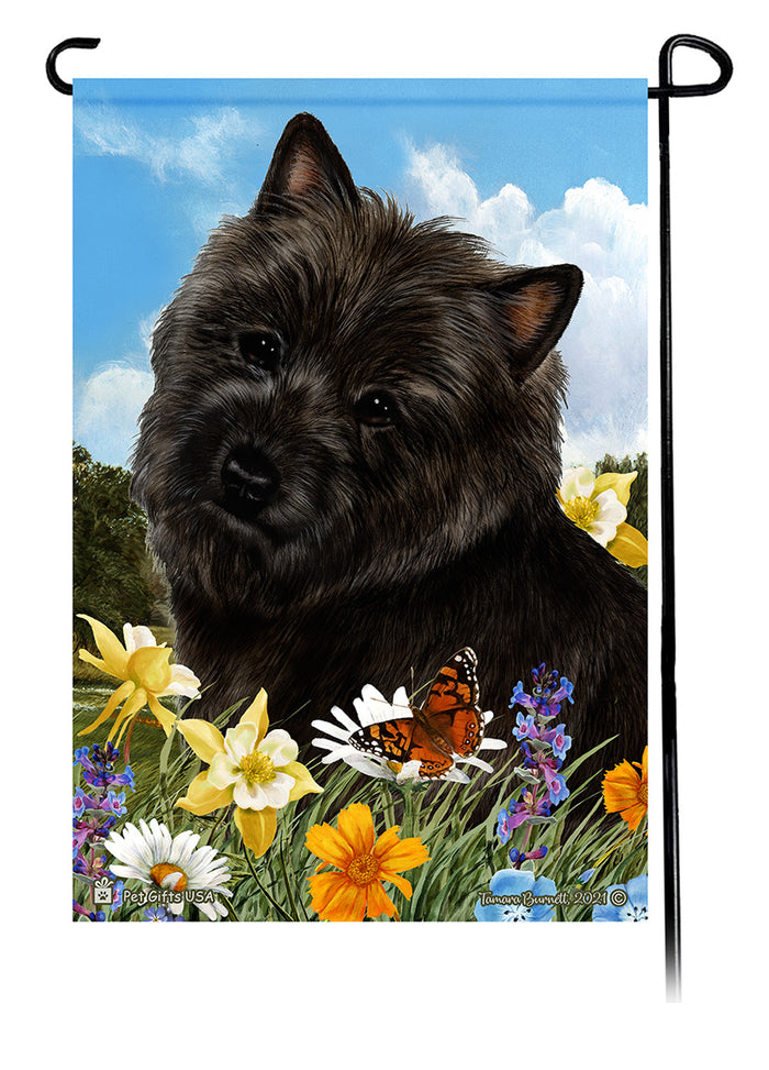 Cairn Terrier Summer Flowers Garden Flags