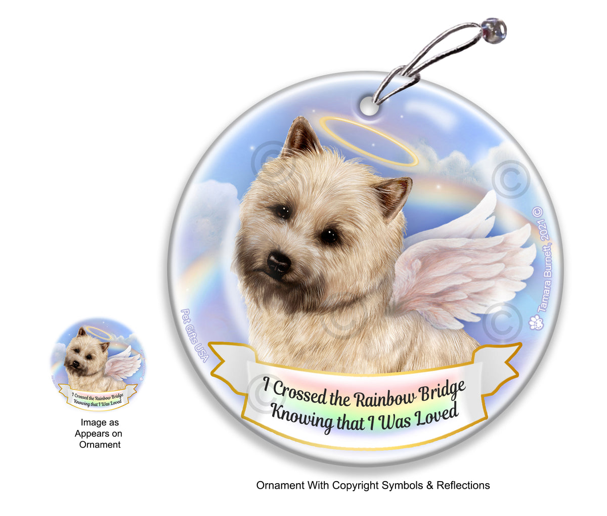 Cairn Terrier Rainbow Bridge Memorial Ornament