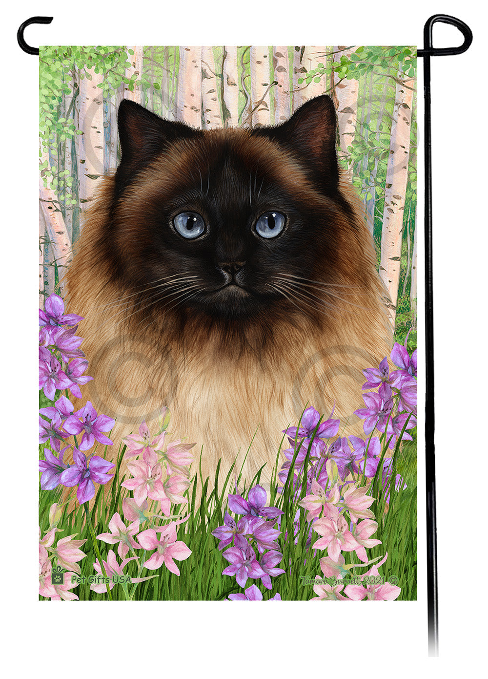 Himalayan Cat Spring Flowers Garden Flags