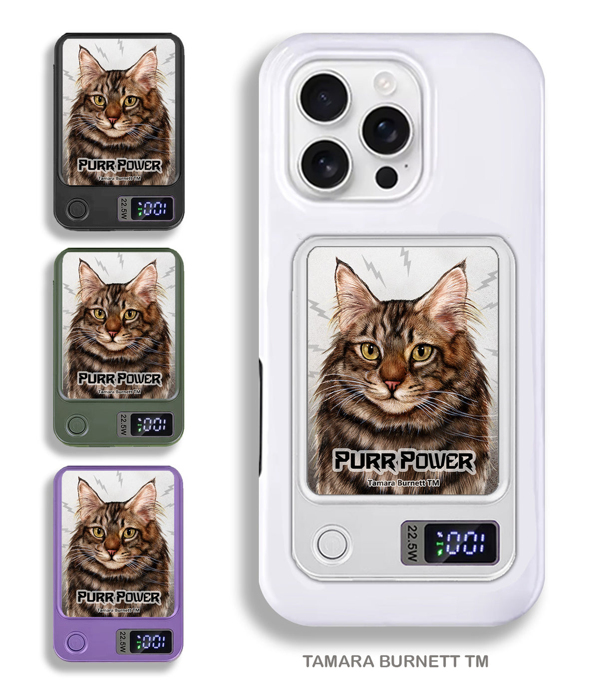 Maine Coon Brown Tabby Phone Bank Wireless Charger