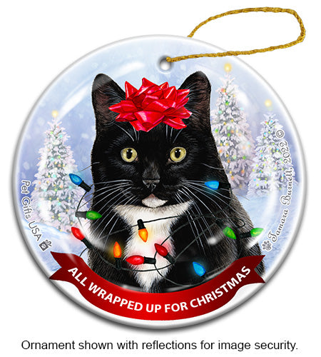 Tuxedo Black and White All Wrapped Up Ornament