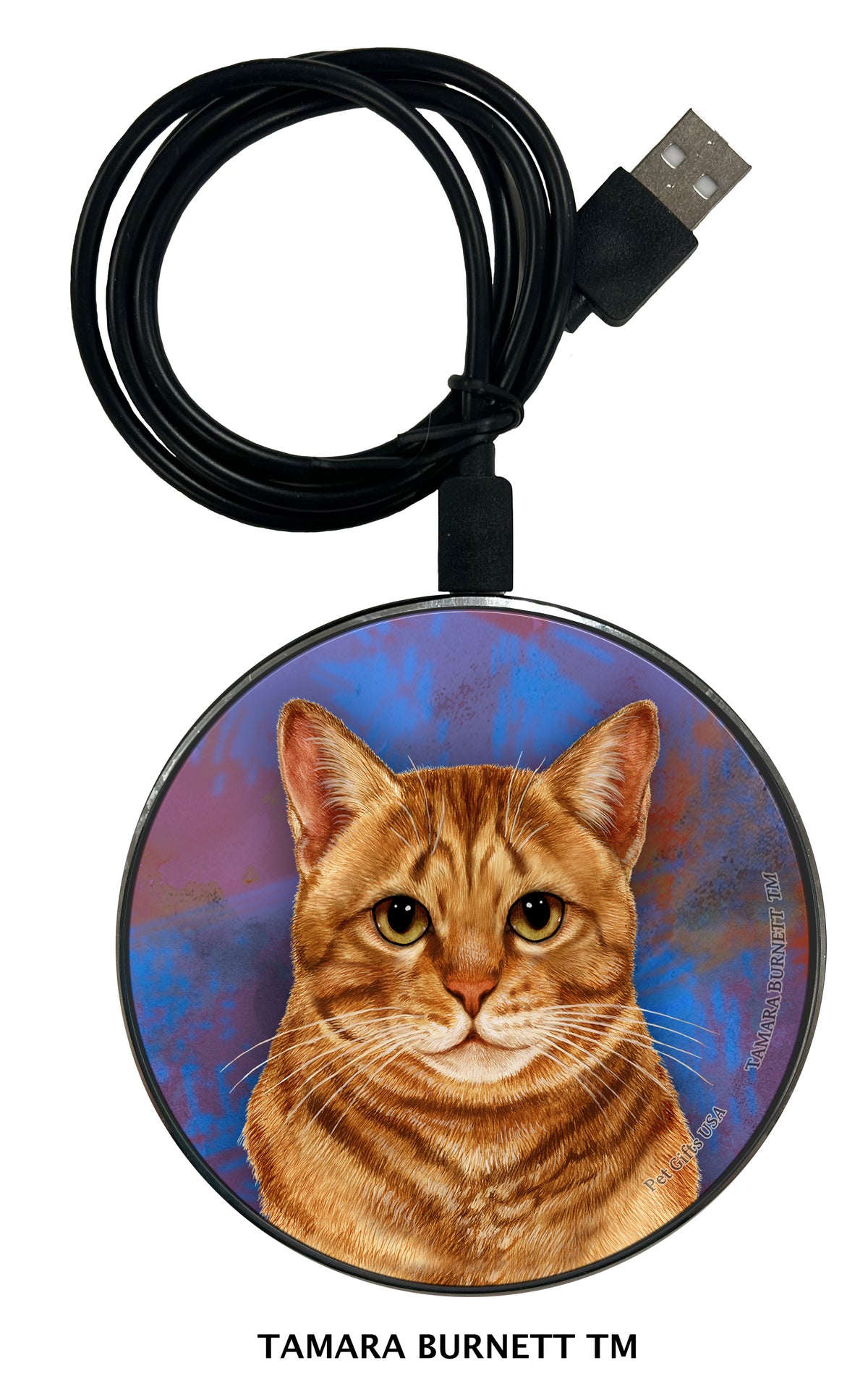 Tabby Cat Orange Zoomies Wireless Charger