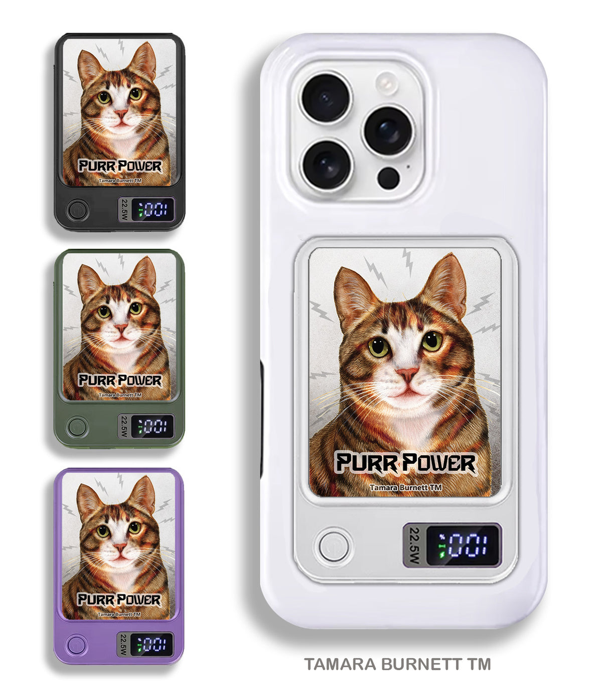 Tuxedo Tortoiseshell and White Phone Bank Wireless Charger