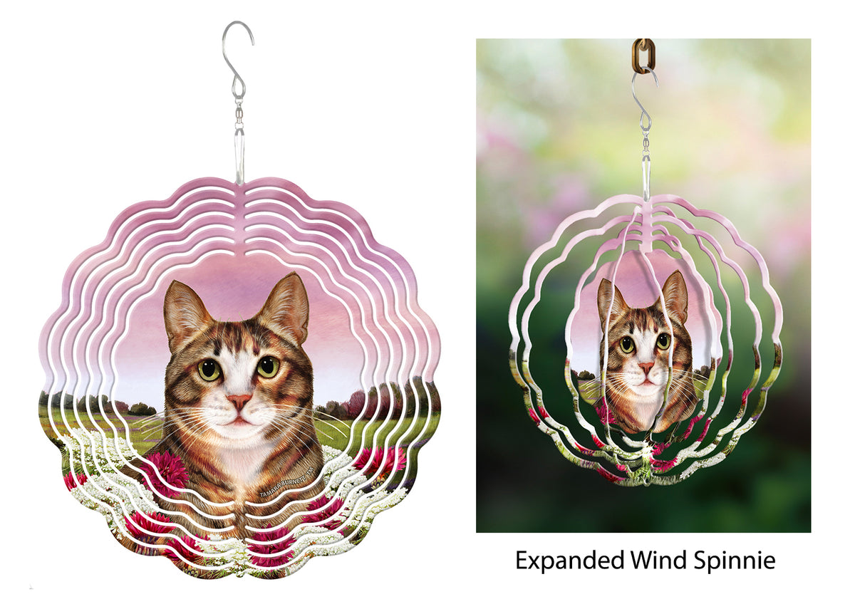 Tuxedo Cat Tortoiseshell and White Wind Spinner