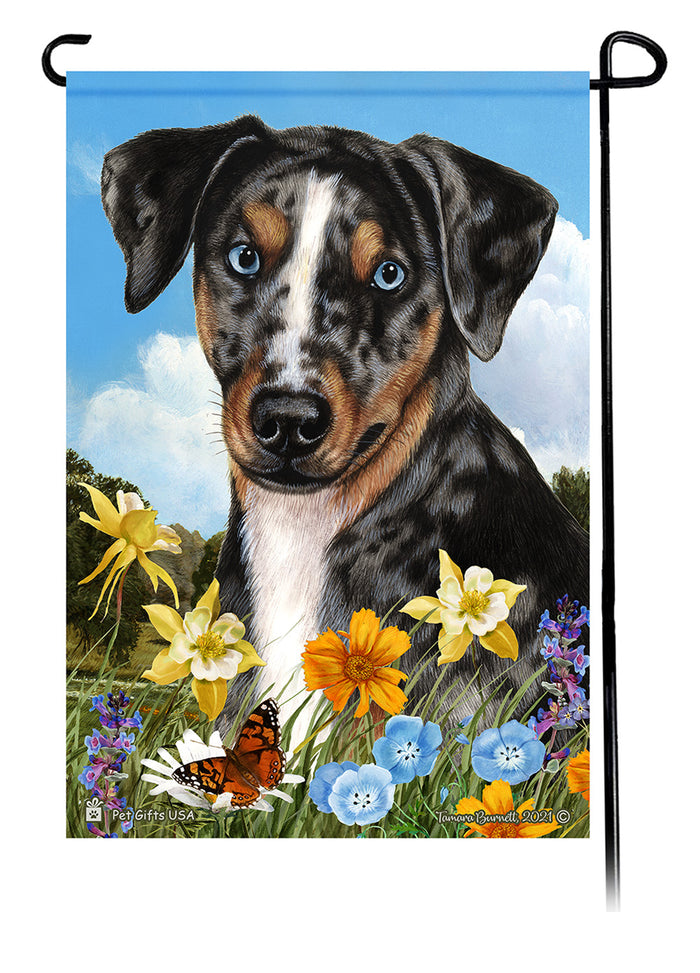 Catahoula Leopard Dog Summer Flowers Garden Flags