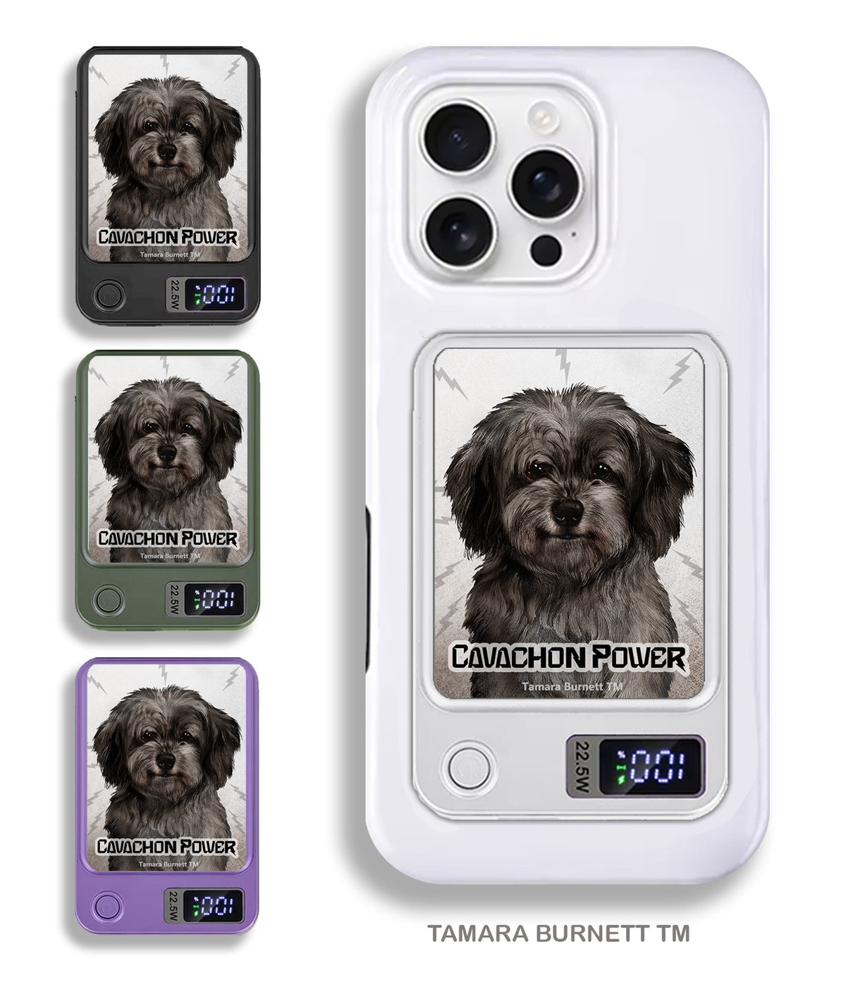 Cavachon Grey Phone Bank Wireless Charger