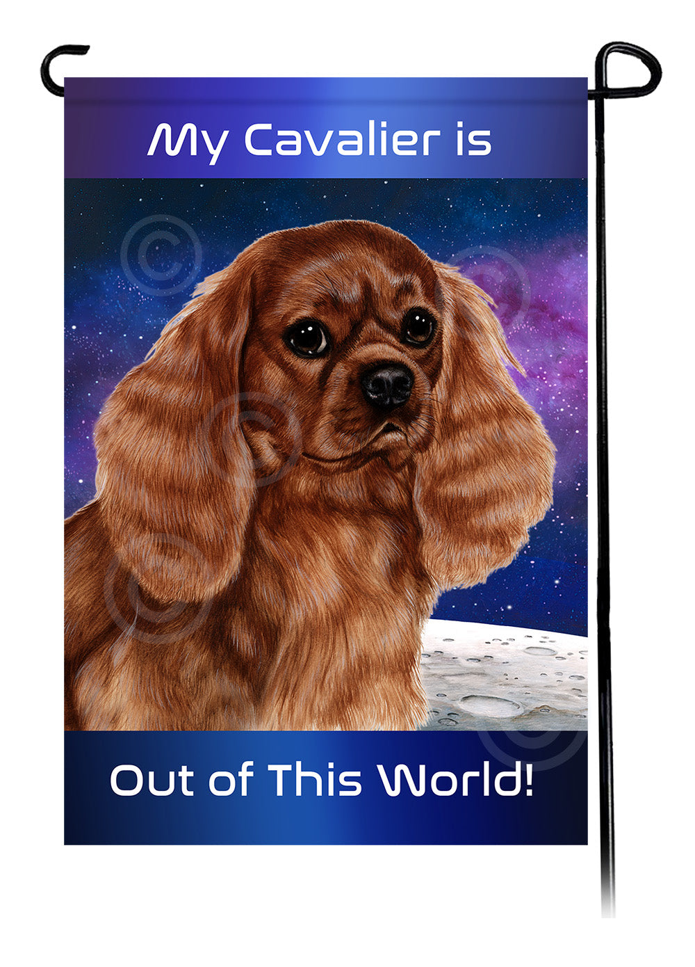 Cavalier King Charles Out Of This World - Garden Flag