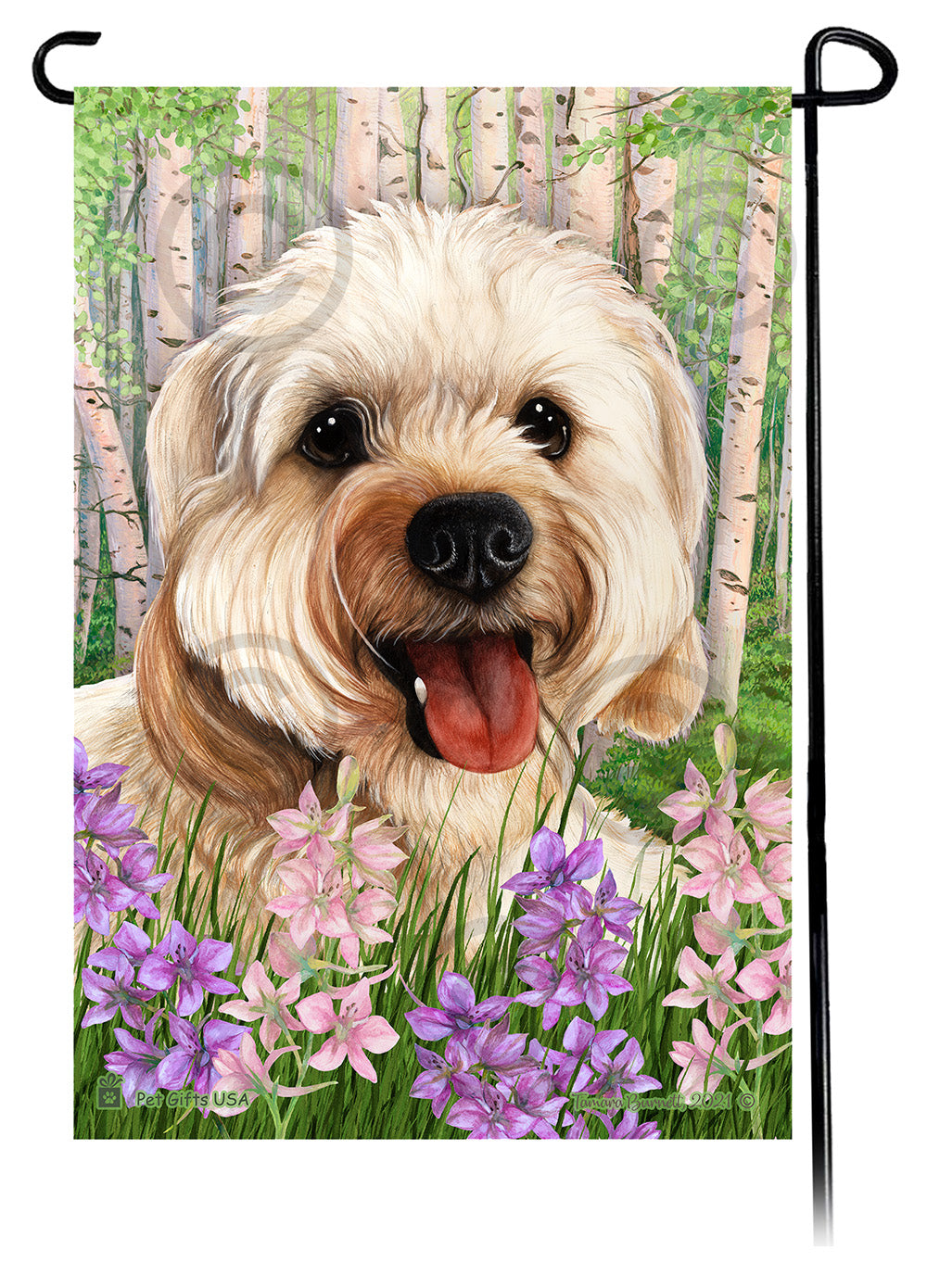 Cavapoo Spring Flowers - Garden Flag