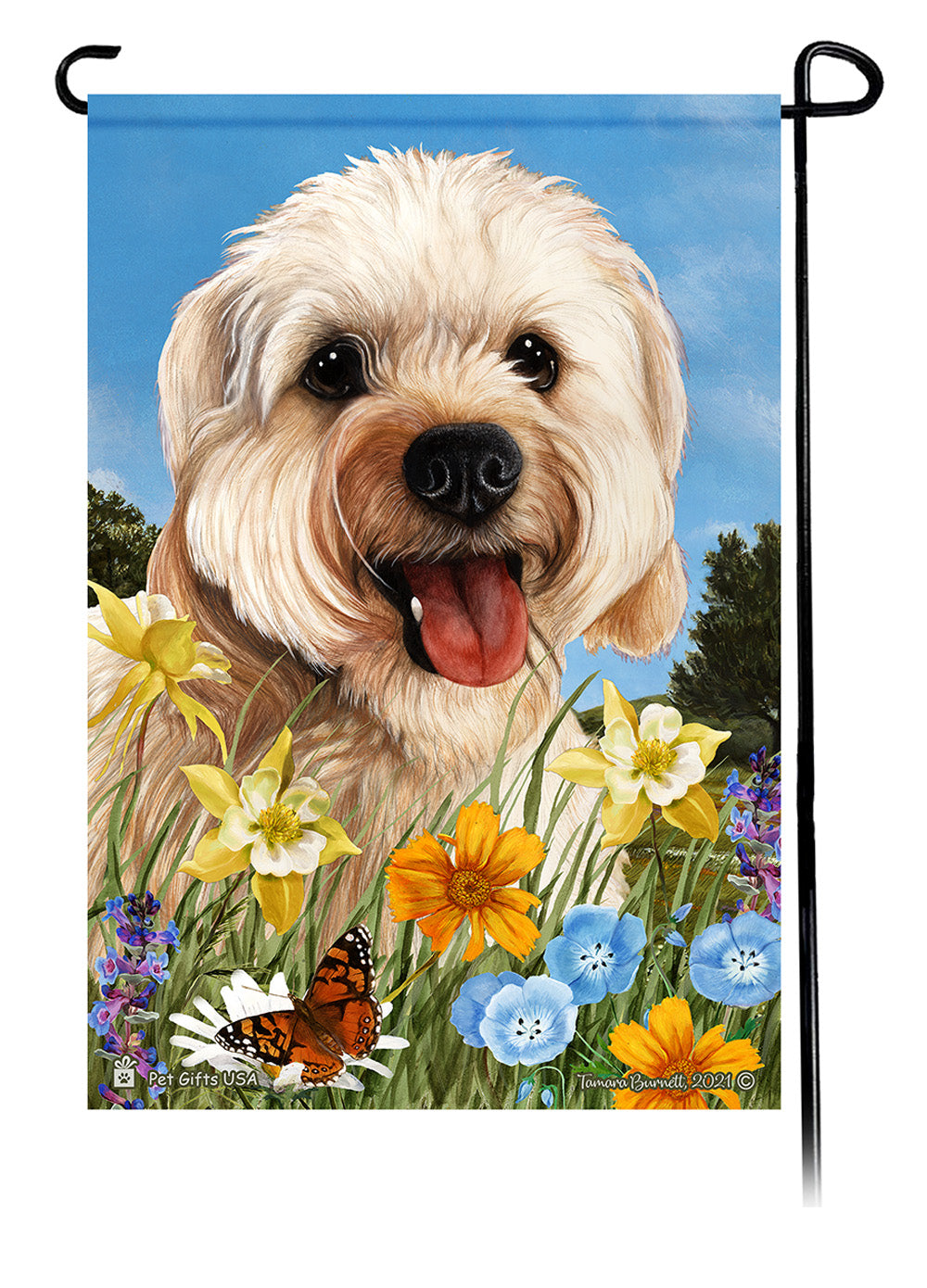 Cavapoo Summer Flowers - Garden Flag