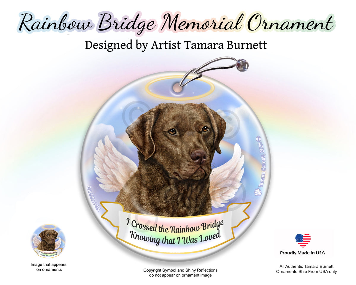 Chesapeake Bay Retriever Rainbow Bridge Memorial Ornament