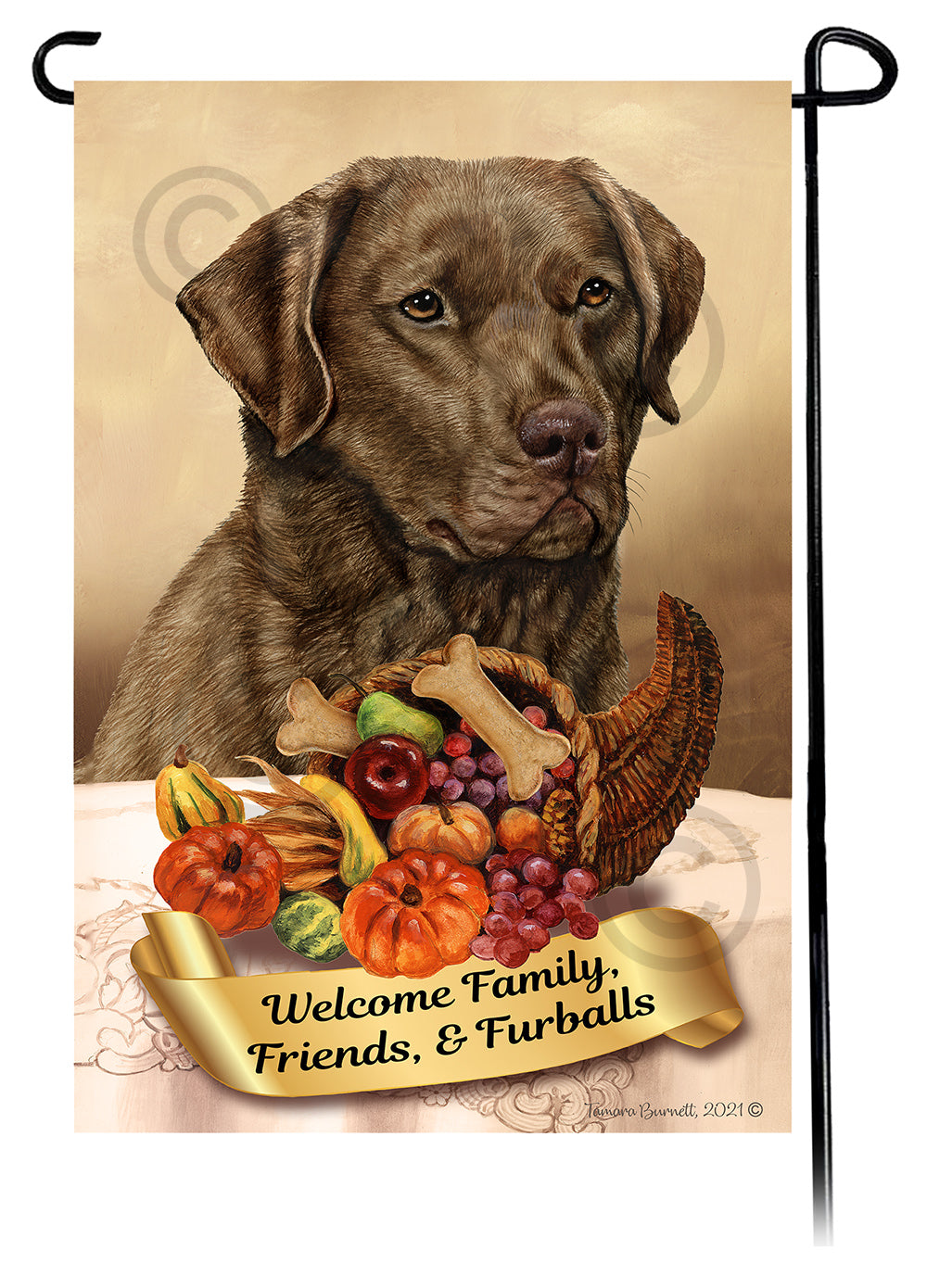 Chesapeake Bay Retriever Thanksgiving Garden Flags