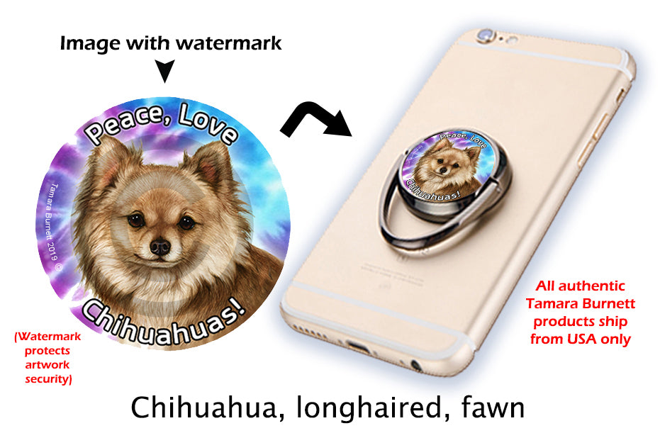 Long-Haired Chihuahua Fawn Phone Stand