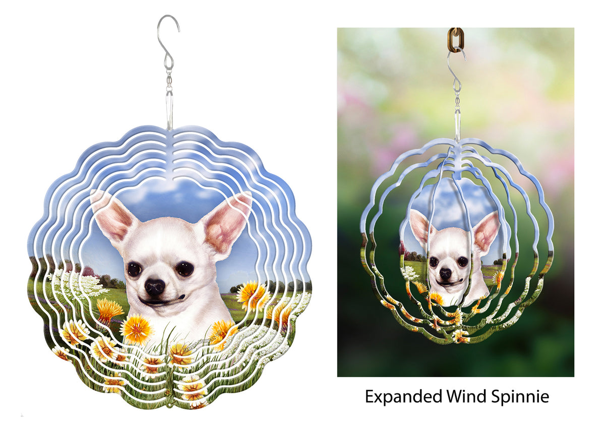 Short-Haired Chihuahua White Wind Spinner
