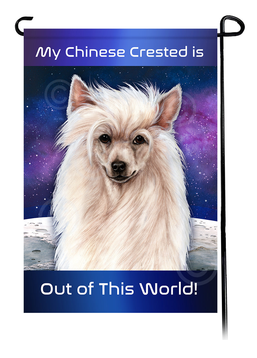 Chinese Crested Out Of This World - Garden Flag