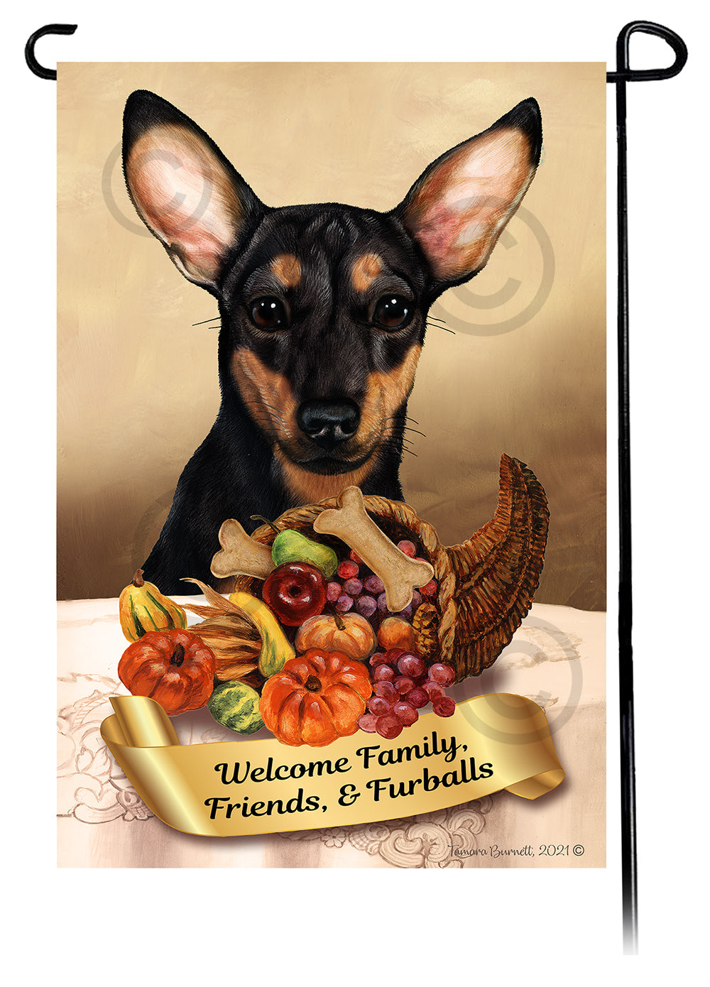 Chiweenie Thanksgiving Garden Flags