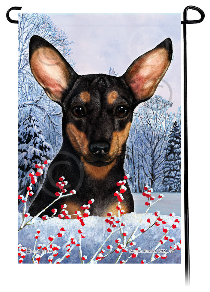 Chiweenie Winterberries Garden Flags
