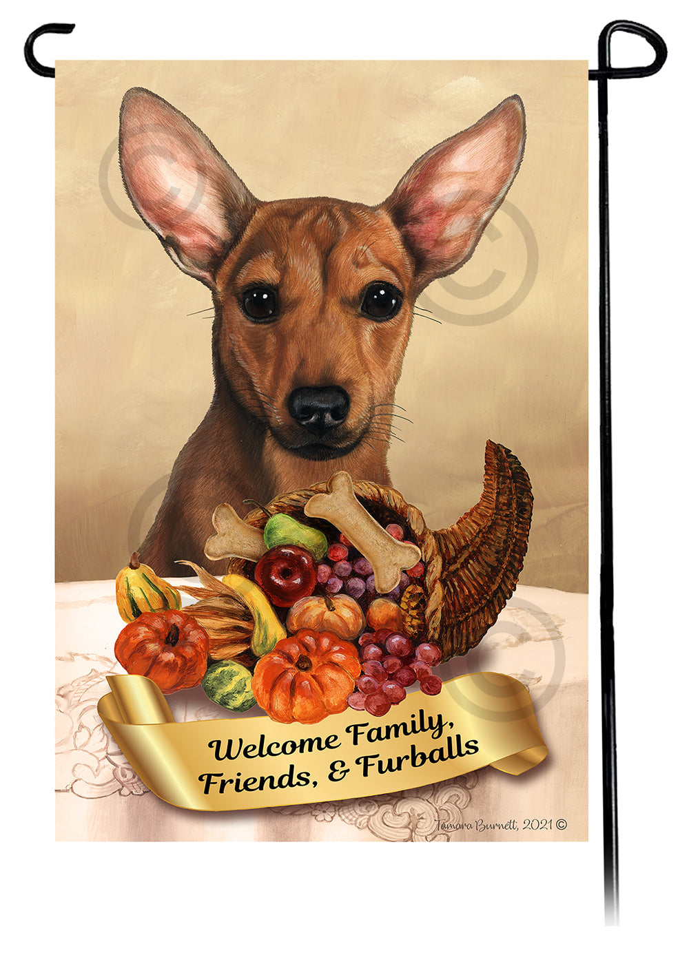 Chiweenie Thanksgiving - Garden Flag