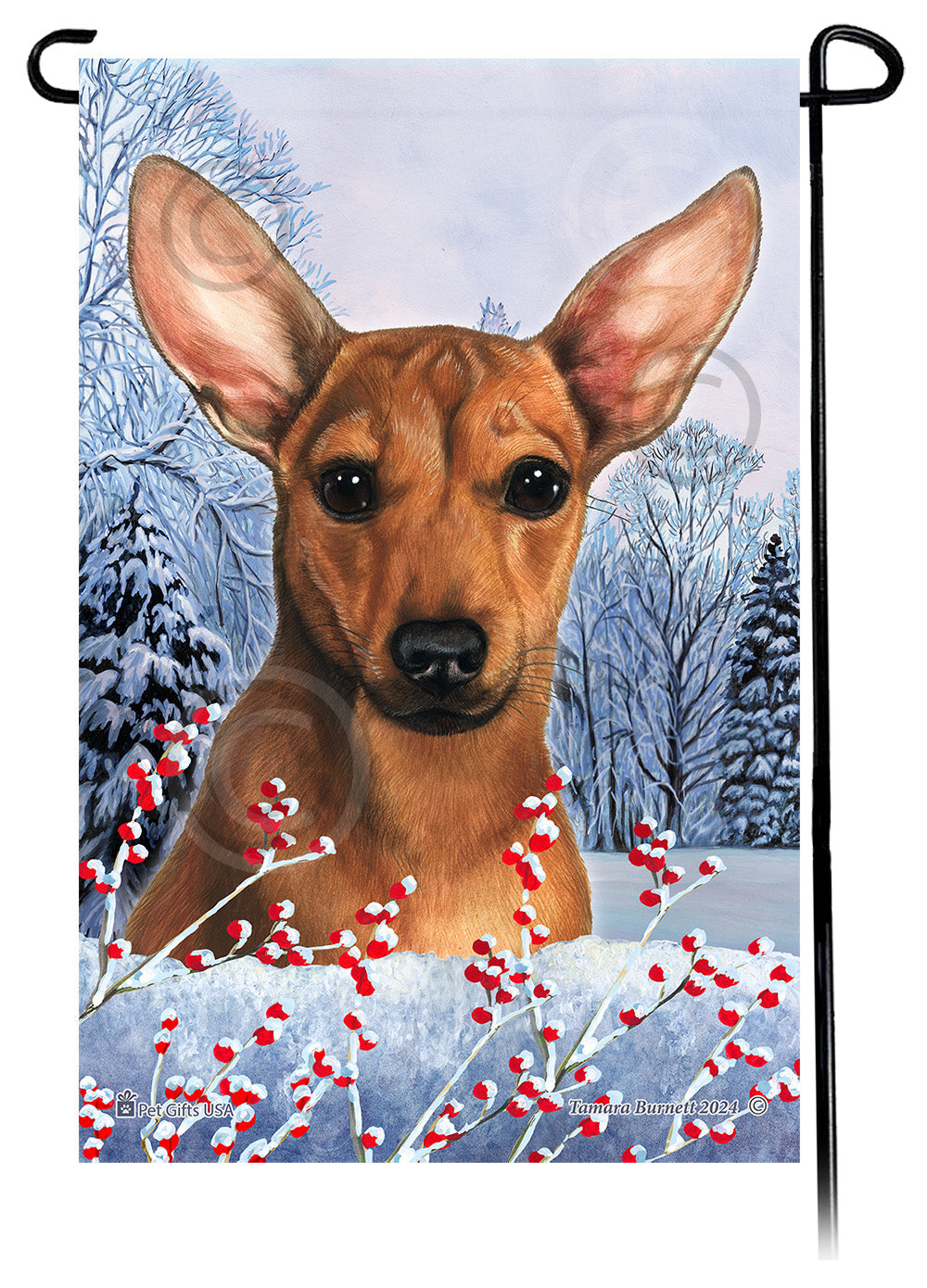 Chiweenie Winterberries - Garden Flag