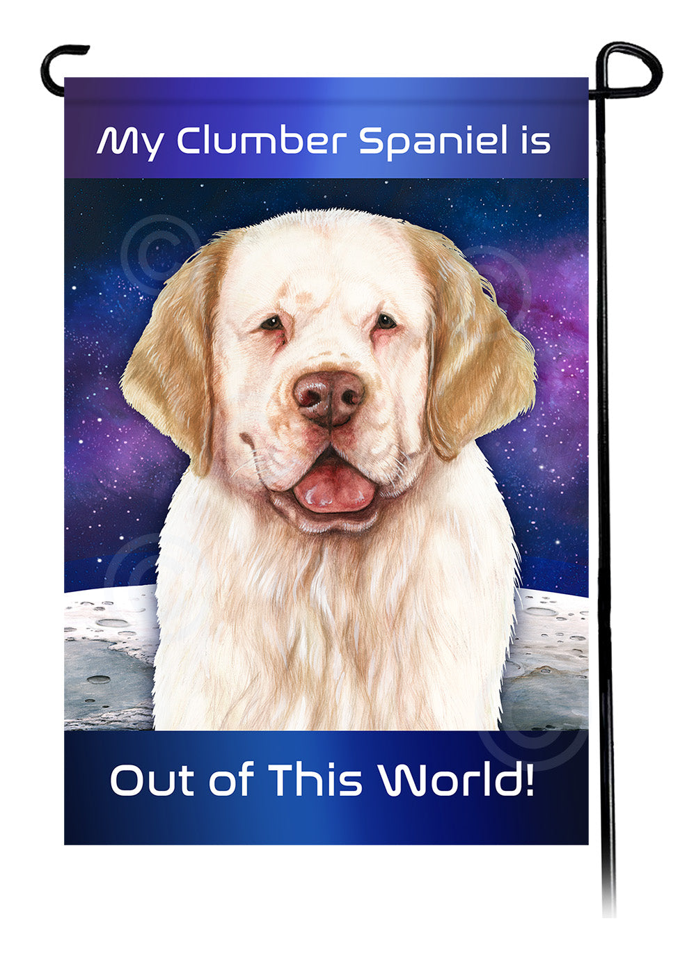 Clumber Spaniel Out Of This World Garden Flags