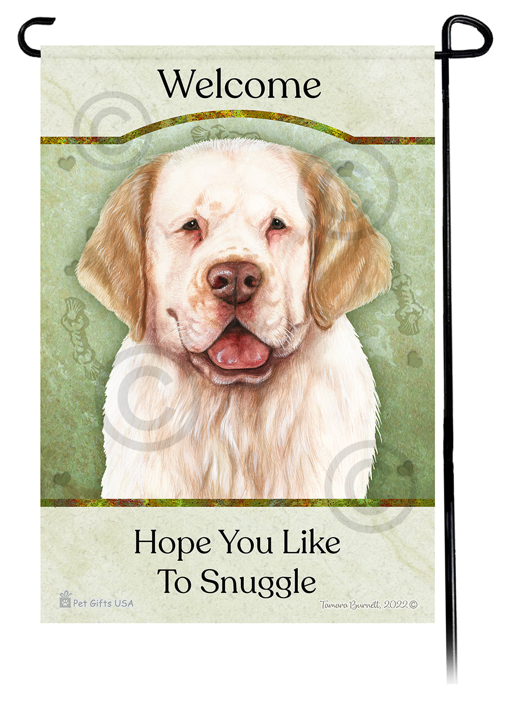 Clumber Spaniel Hope You Like To Snuggle Garden Flags