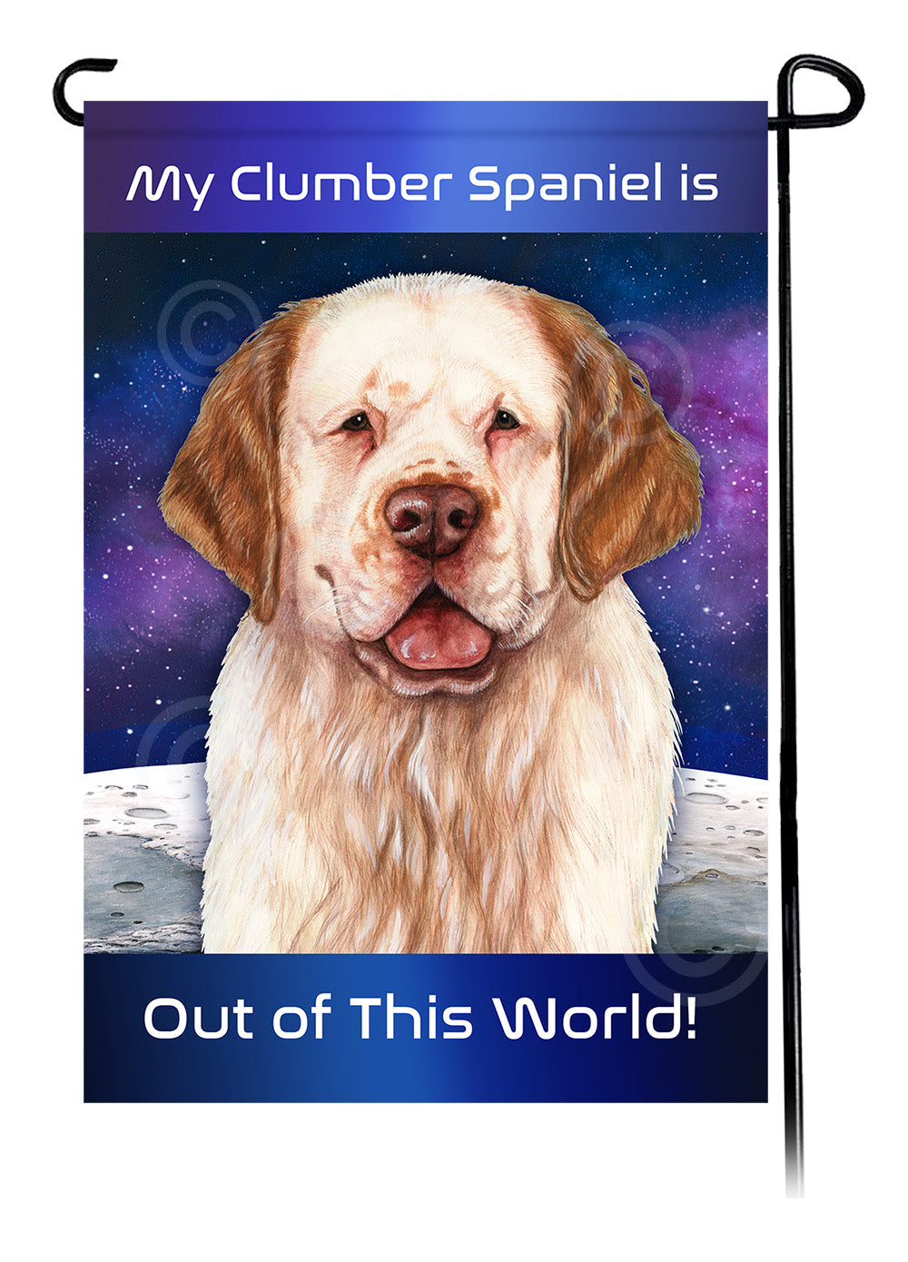 Clumber Spaniel Out Of This World - Garden Flag