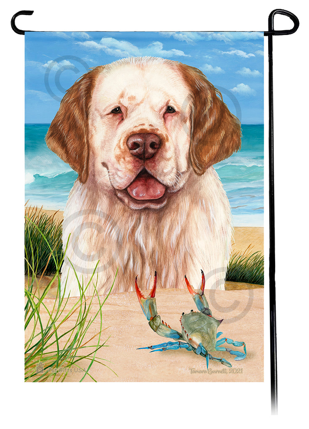 Clumber Spaniel Summer Flowers Garden Flag