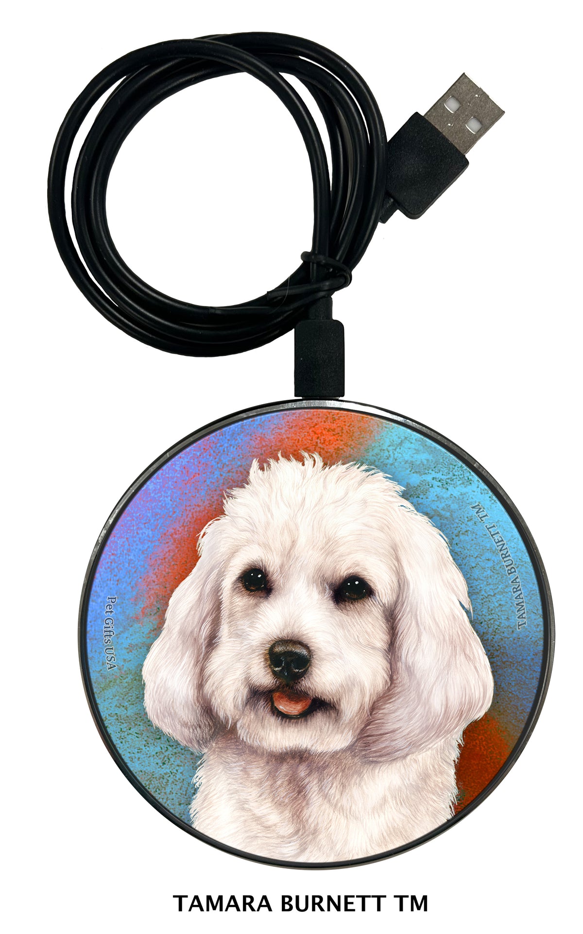 Cockapoo White Zoomies Wireless Charger
