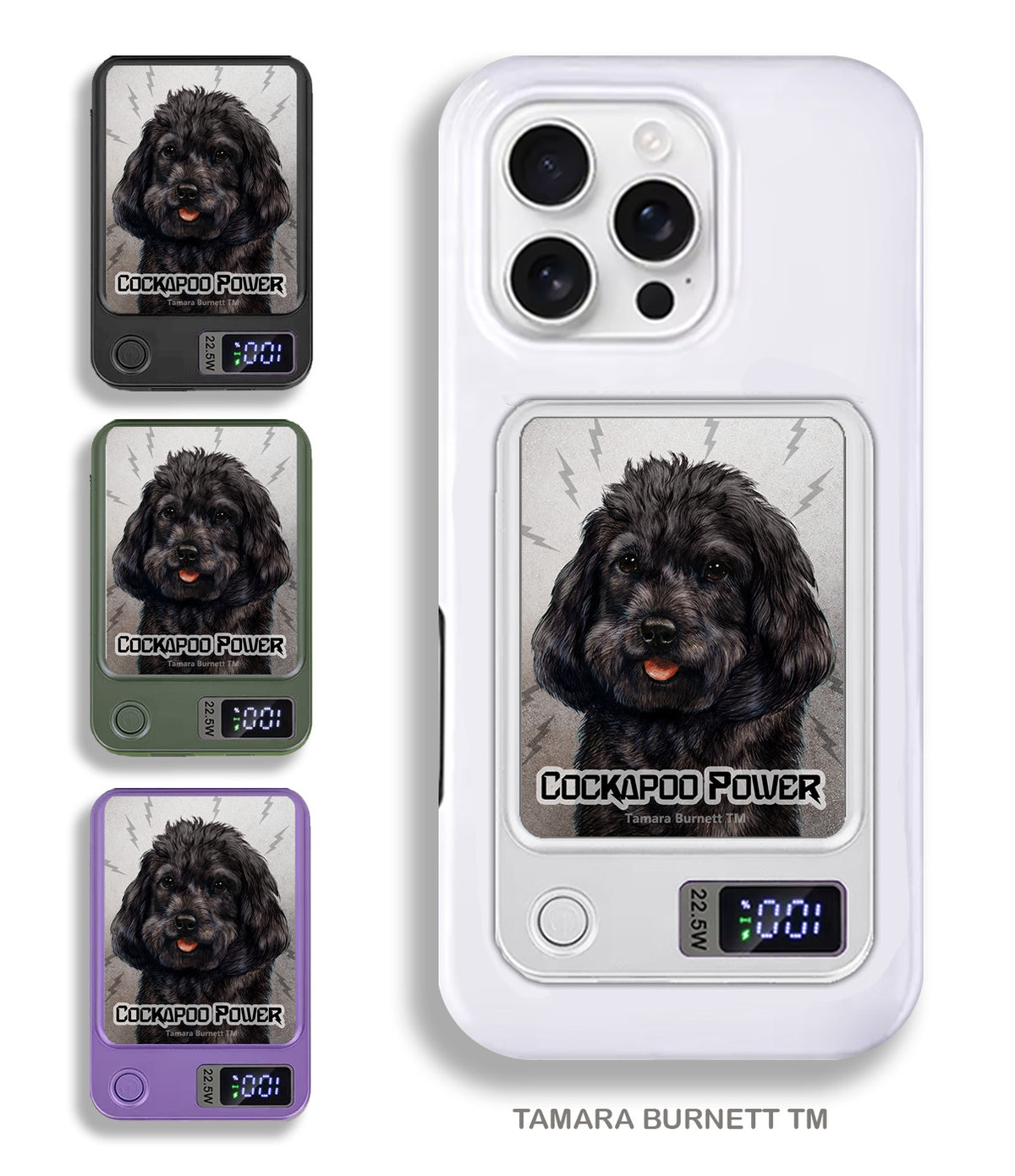 Cockapoo Black Phone Bank Wireless Charger