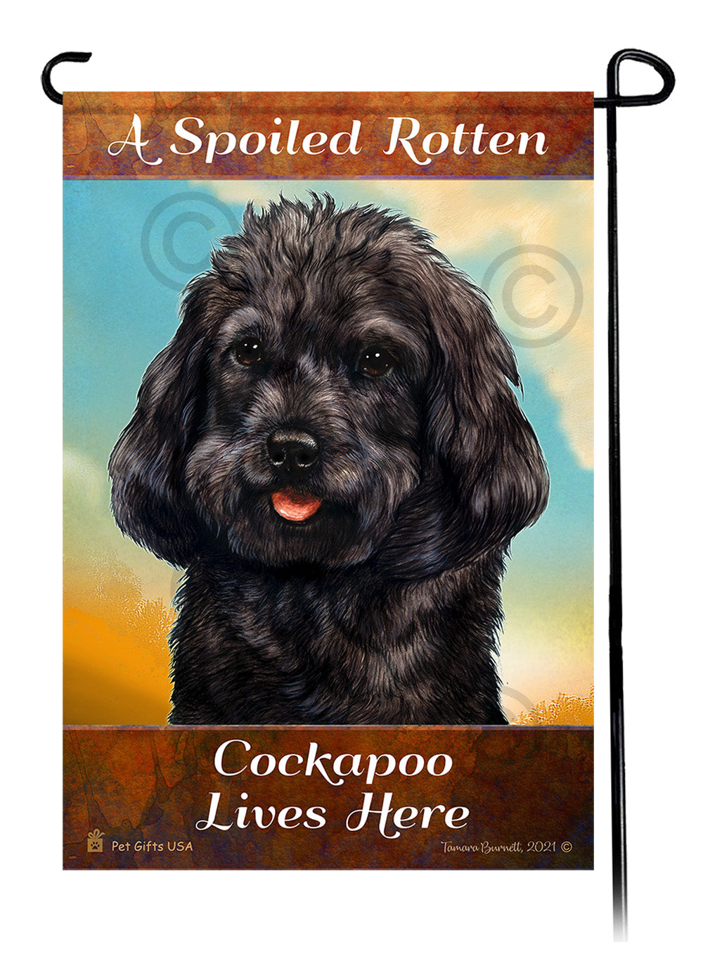 Cockapoo Spoiled Rotten Garden Flags