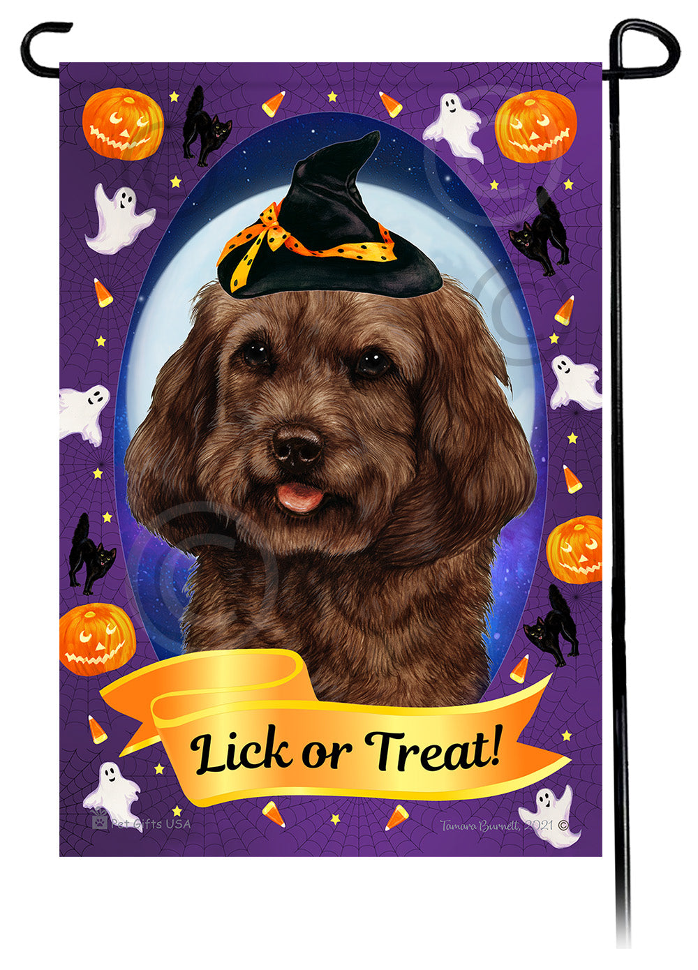 Cockapoo Halloween Howls - Garden Flag