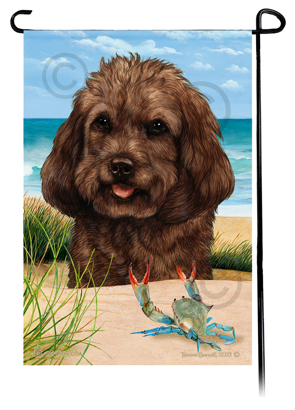 Cockapoo Summer Flowers Garden Flag