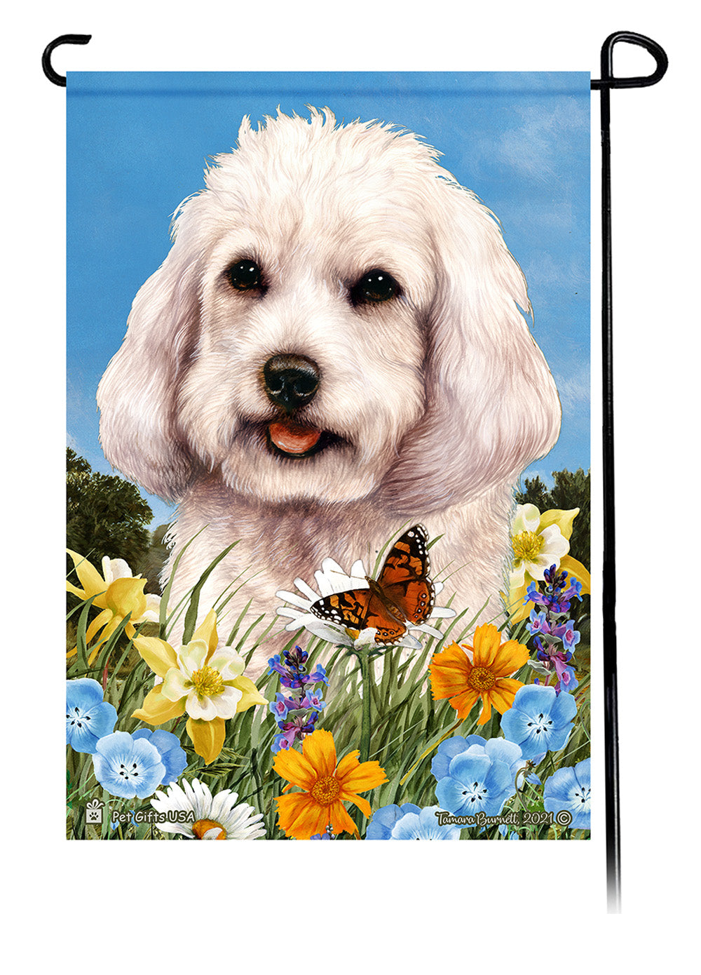 Cockapoo Summer Flowers - Garden Flag
