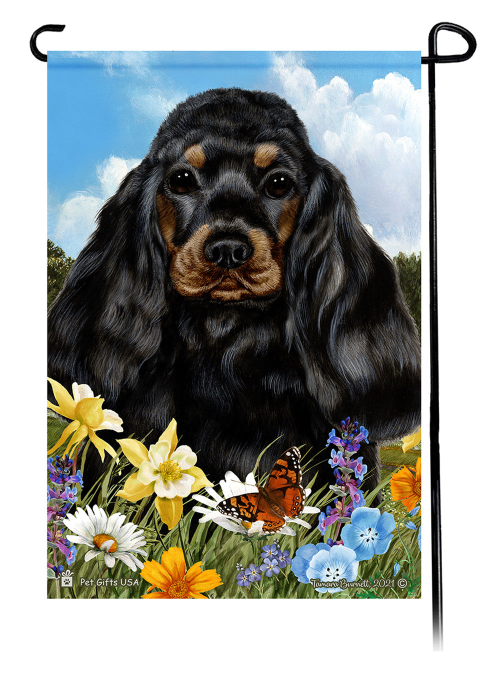 Cocker Spaniel Summer Flowers - Garden Flag