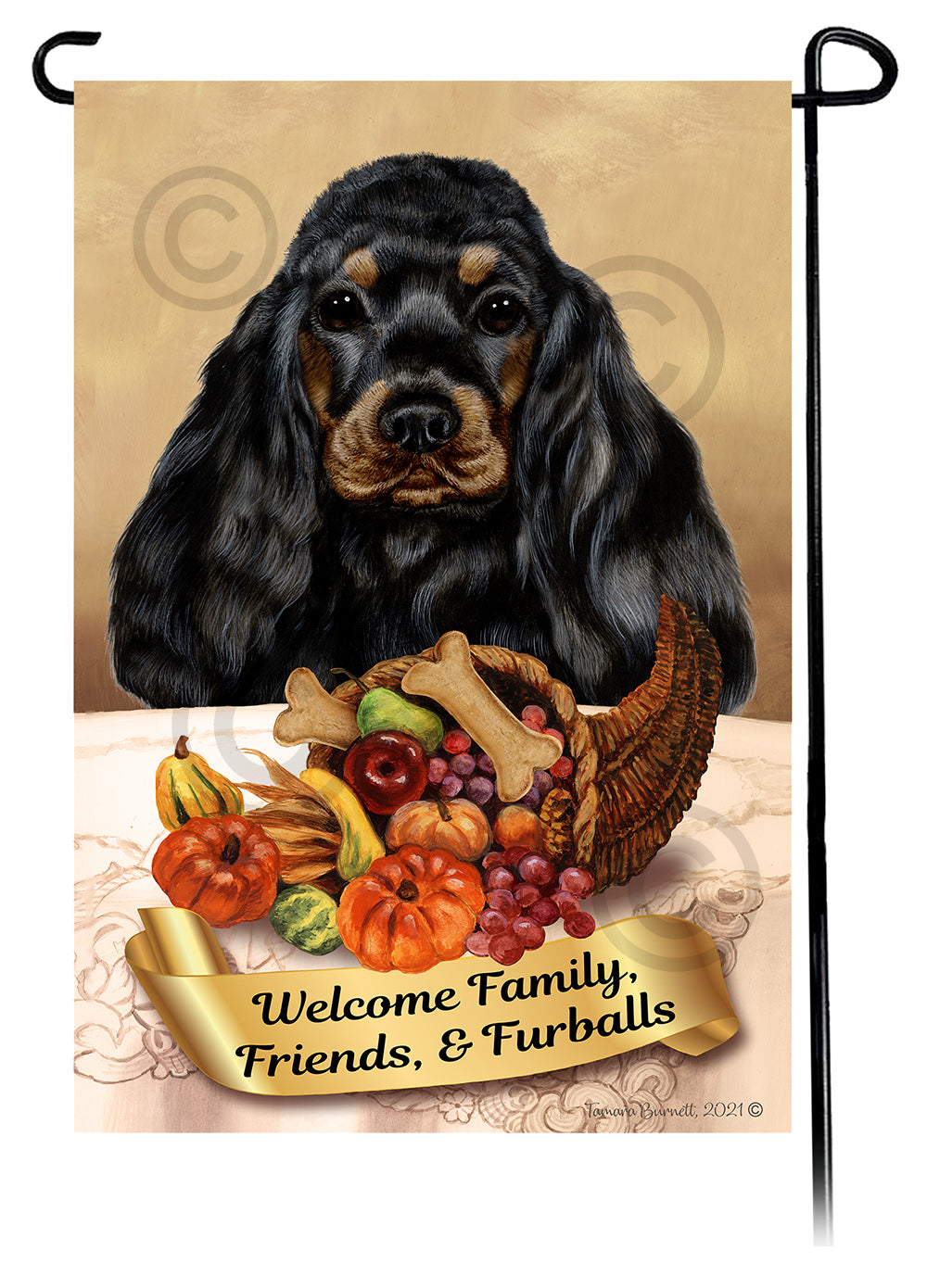 Cocker Spaniel Thanksgiving - Garden Flag